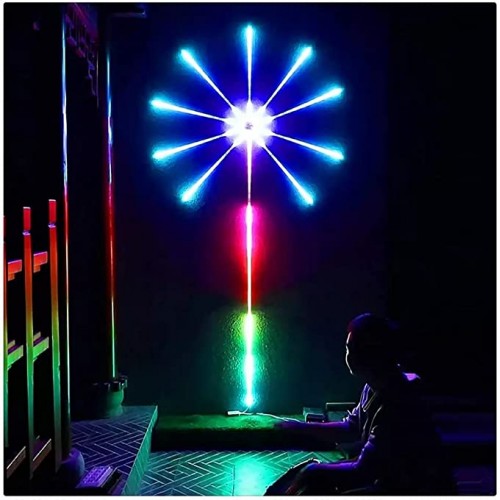 Smart Firework LED Lights Indoor, Music Sync LED Lights for Bedroom, App and Remote Control, Dream Color Changing Party Lights with 11pcs LED Strip Lights for Room, Festival Décor