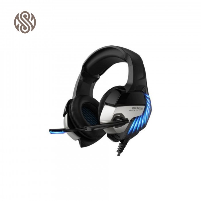 سماعة رأس سلكية للألعاب مع ميكروفون قابل للتعديل لإلغاء الضوضاء ، رمادي وأزرق Onikuma K5 Pro 