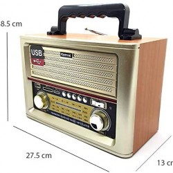 Portable AM/FM radio with Bluetooth audio player old style Big size
