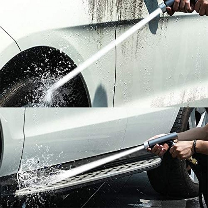 فوهة رذاذ الماء من باسيوس سيمبل لايف لغسل السيارة تصل الى مدى 30 متراً بعد التعبئة، لون اسود ( مع انبوب مائي تلسكوبي)