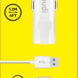  Budi Car Charger with IPHONE lightning cable 12W-2.4AMP 1.2M M8J062L