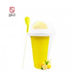 EJ1 slushie maker double layer slushie maker cup, make homemade smoothie with DIY Frozen magic and ice cream for your summer needs Yellow 8.5 x 4.41 10.9 cm