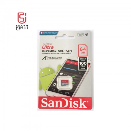 SanDisk Android  Class 10 64GB With Power Adapter