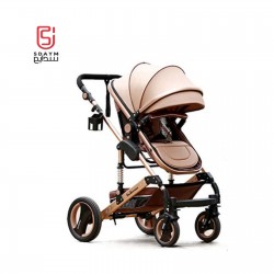 Belico brand 3-in-1 baby stroller, khaki, model 2017, khaki color