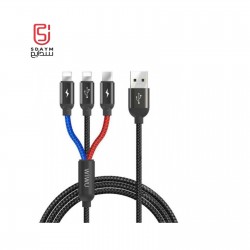3-in-1 Sync and Charge Data Cable 1.2m Black / Red / Blue