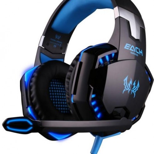  KOTION EACH G2000 Gaming Headphone Headset Stereo Over-ear Headband Mic for PC Blue