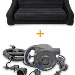 Intex sofa turns into bed color black with electric pump