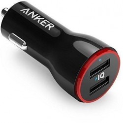Anker 24W Dual USB Car Charger, PowerDrive 2 for iPhone, iPad Air, iPad Pro, iPad mini, Samsung Galaxy and Other iOS and Android Devices
