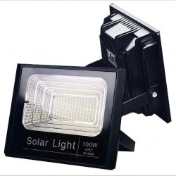 100 Watt Solar Power Floodlight White LED Remote Control Control automatically works all night