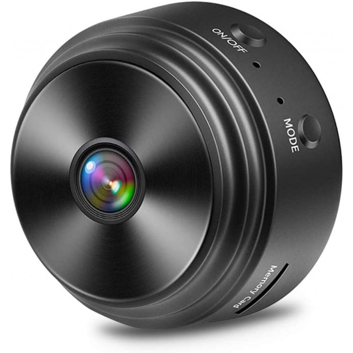 كاميرا تجسس سباي مخفية، اصغر كاميرا صغيرة لاسلكية FHD 1080P بتقنية كشف الحركة والرؤية الليلية، محمولة ومناسبة للاستخدام الداخلي والخارجي في المنزل تصميم قياسي + بطاقة ذاكرة 32G مع ال ام ام اس