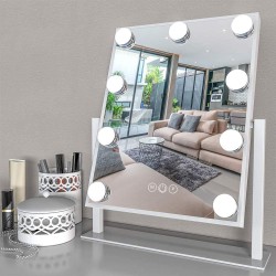 Badum Lighted Vanity Mirror - Hollywood Style Makeup Vanity Mirror with Lights and Touch Button, 3 Color Style, Cosmetic Mirror with 9, 12, 15, 18 Dimmable LED Dressing Table Lights (9 Lights)