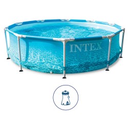 Intex Beachside Pool + Round Metal Frame